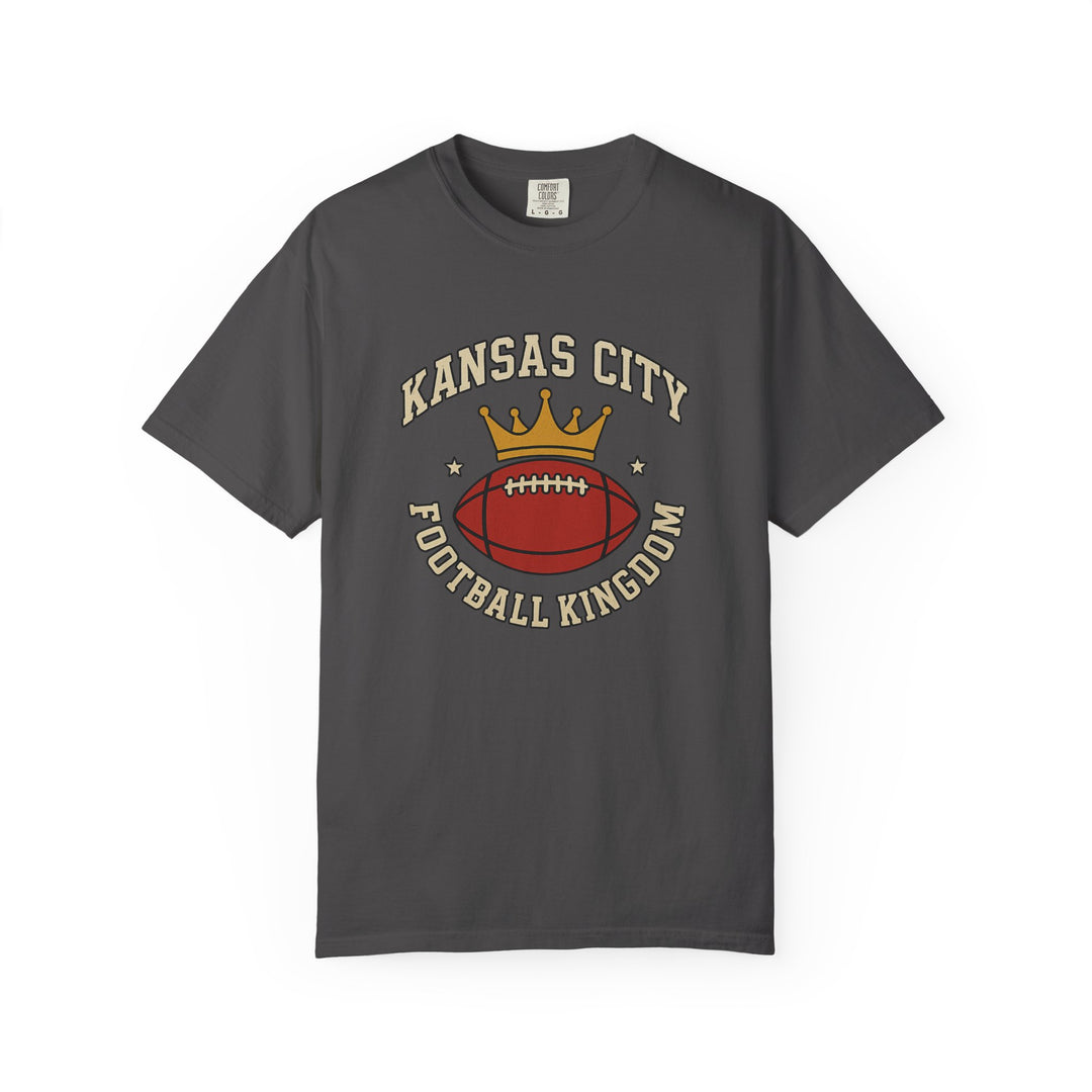 Kansas City Football Kingdom T-Shirt KC Crown and Football Graphic Tee- Ten & Timber