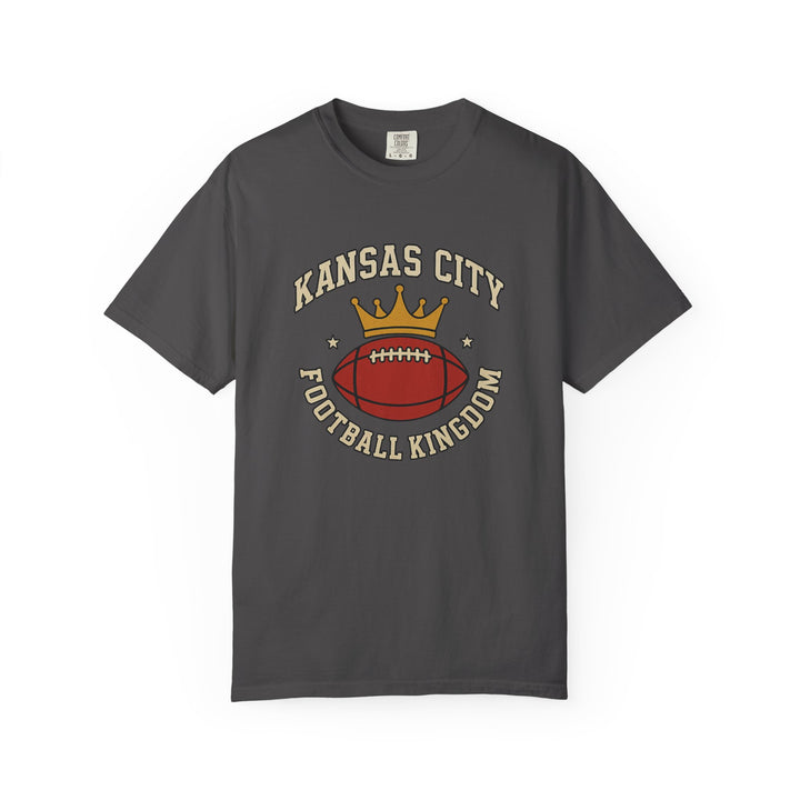 Kansas City Football Kingdom T-Shirt KC Crown and Football Graphic Tee- Ten & Timber