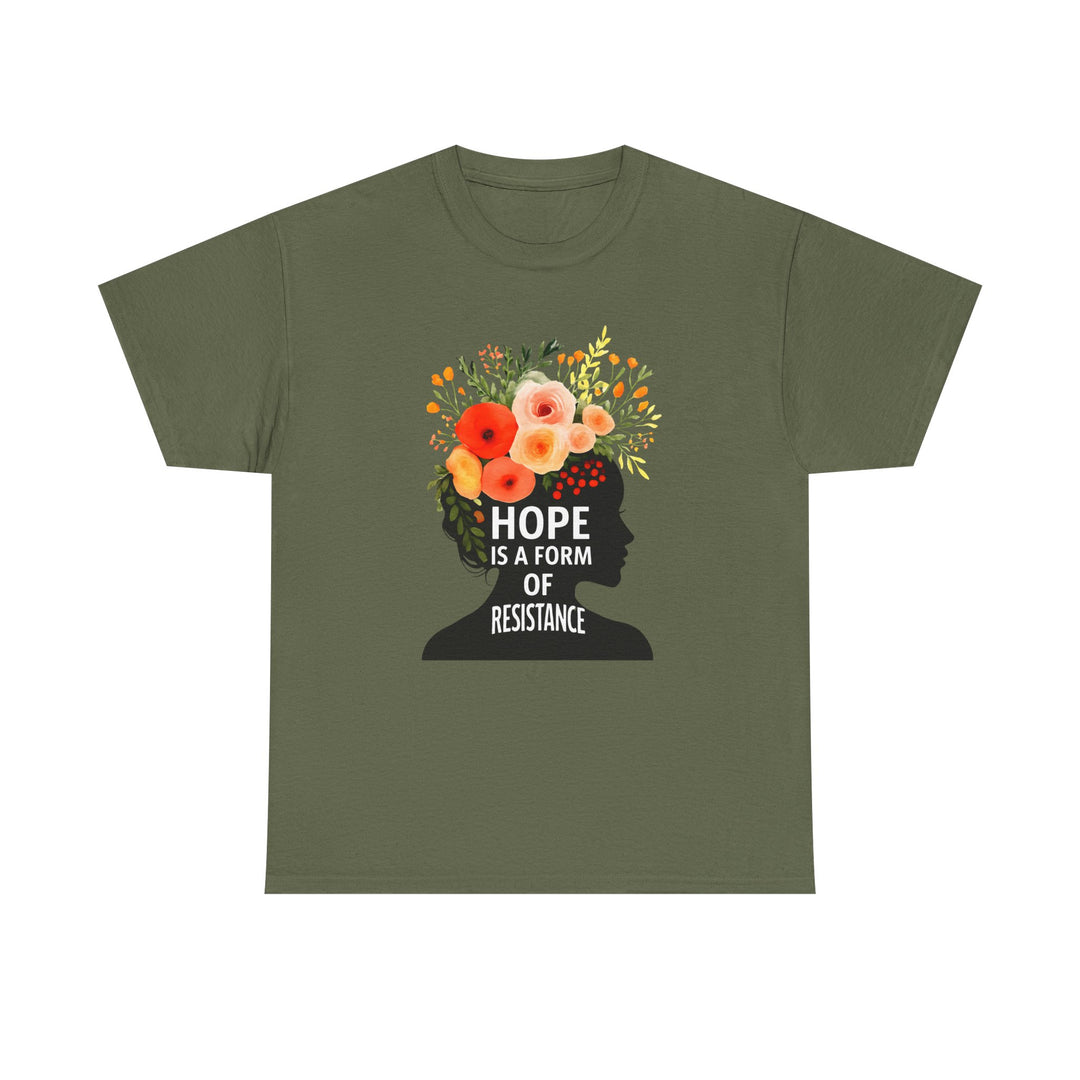 Hope Is a Form of Resistance T-Shirt Feminist Floral Graphic Tee Empowering Activist Shirt Mental Health and Social Justice Gift