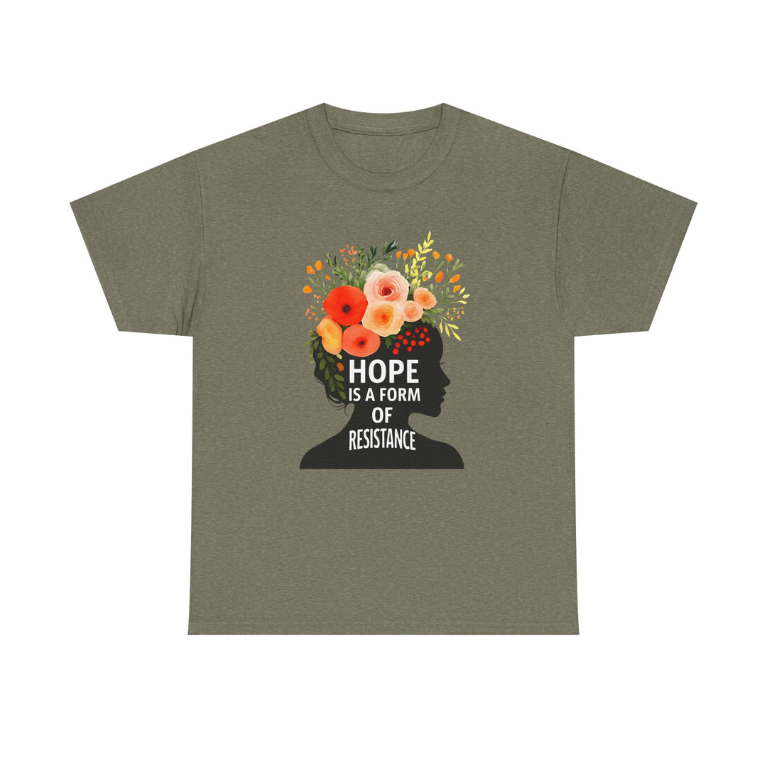 Hope Is a Form of Resistance T-Shirt Feminist Floral Graphic Tee Empowering Activist Shirt Mental Health and Social Justice Gift