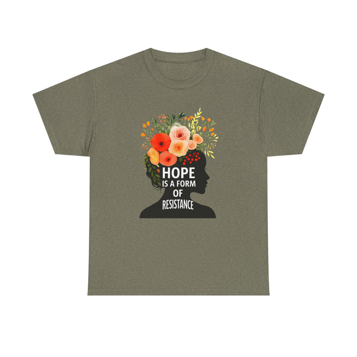 Hope Is a Form of Resistance T-Shirt Feminist Floral Graphic Tee Empowering Activist Shirt Mental Health and Social Justice Gift
