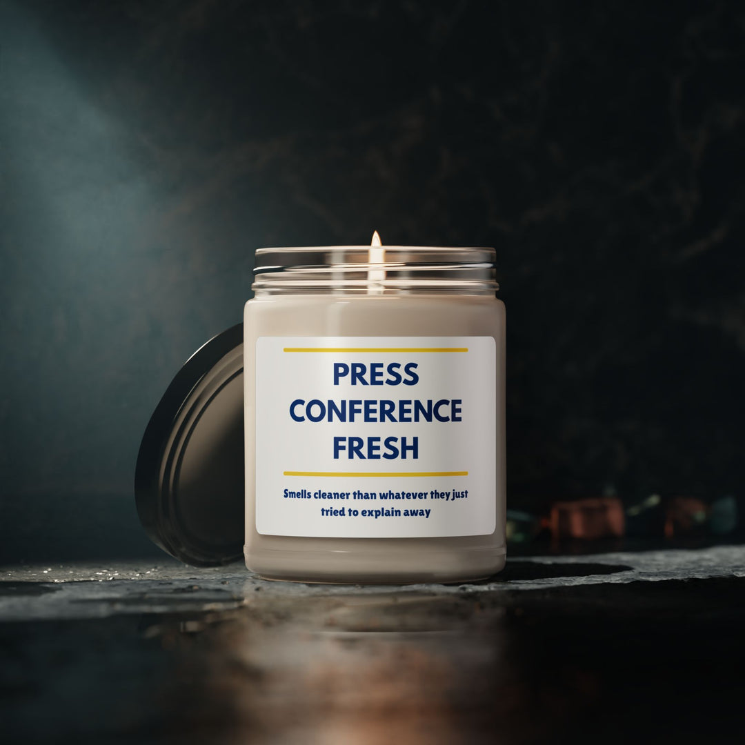 Press Conference Fresh Scented Soy Candle - Clean Aroma, Perfect Gift for Office, Home, Relaxation, Motivation, and Events- Ten & Timber