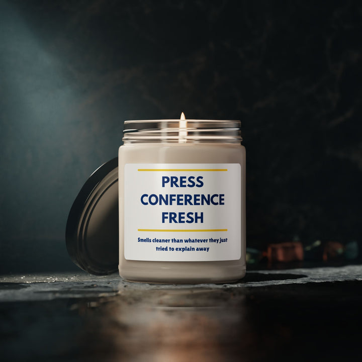 Press Conference Fresh Scented Soy Candle - Clean Aroma, Perfect Gift for Office, Home, Relaxation, Motivation, and Events- Ten & Timber