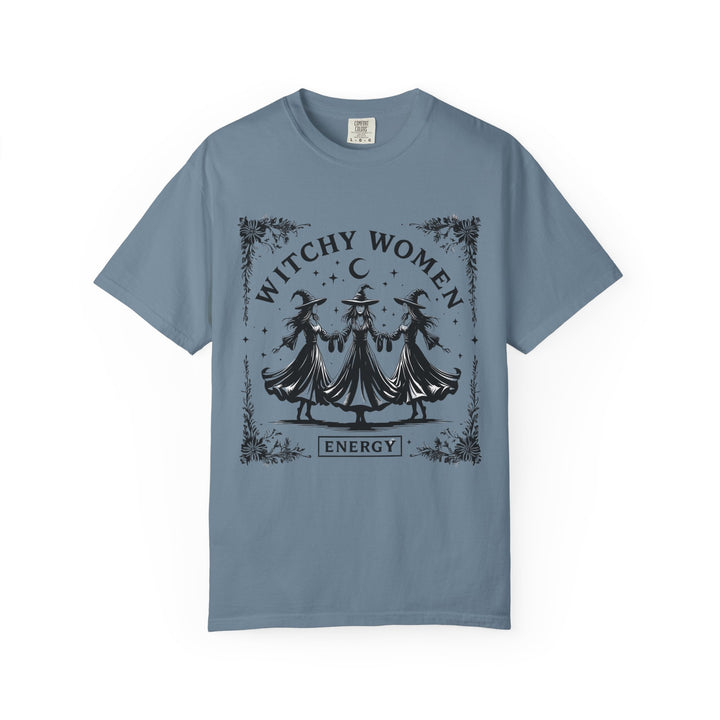 Witchy Women Energy T-Shirt, Unisex Garment-Dyed Tee, Boho Shirt, Halloween Apparel, Spiritual Gift, Tarot Lovers Top- Ten & Timber