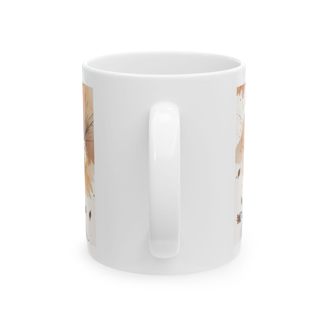 Fall of Democracy Mug Political Satire Coffee Cup, U.S. Capitol Autumn Protest Design, Democracy Awareness Gift