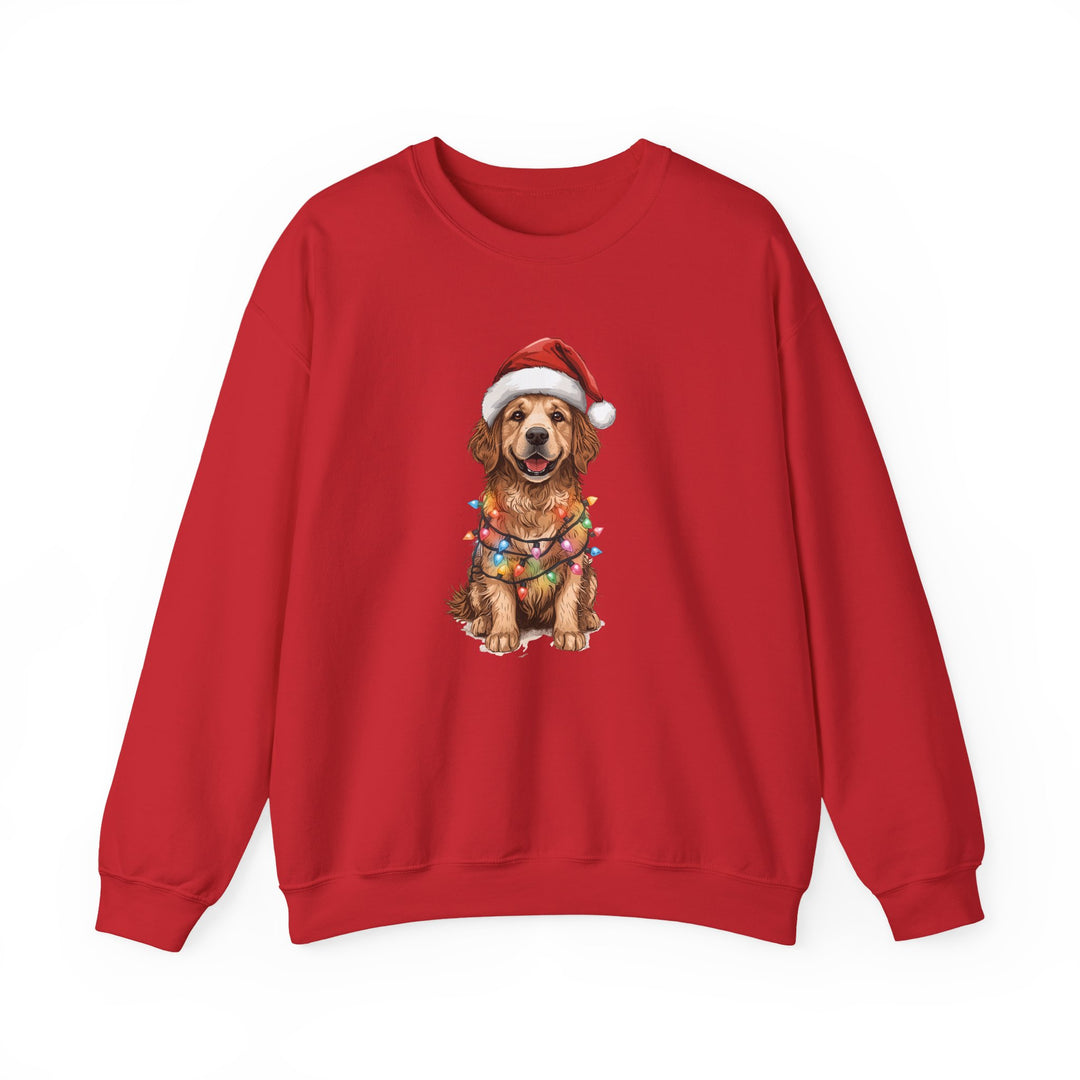Golden Retriever Christmas Lights Sweatshirt | Cute Dog Santa Holiday Crewneck