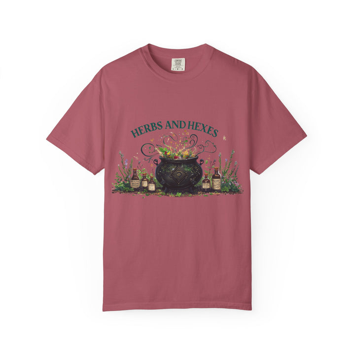 Herbs and Hexes TShirt Witchy Botanical Graphic Tee Magical Cauldron Shirt Halloween Herb Lover Gift Unisex Witch core Top- Ten & Timber