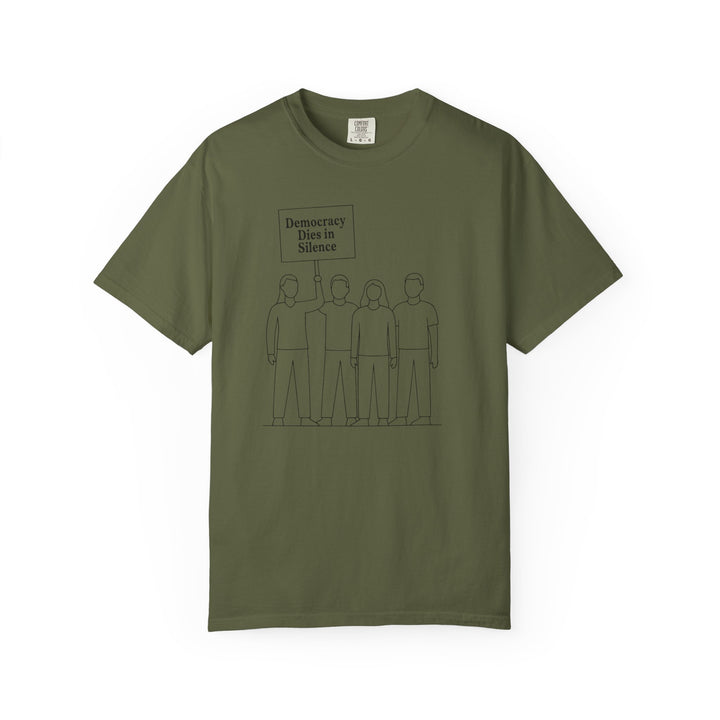 Democracy Dies in Silence T-Shirt – Minimalist Protest Graphic Tee for Free Speech- Ten & Timber