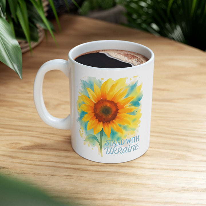 Stand With Ukraine Sunflower Mug – Inspirational Support Gift- Ten & Timber