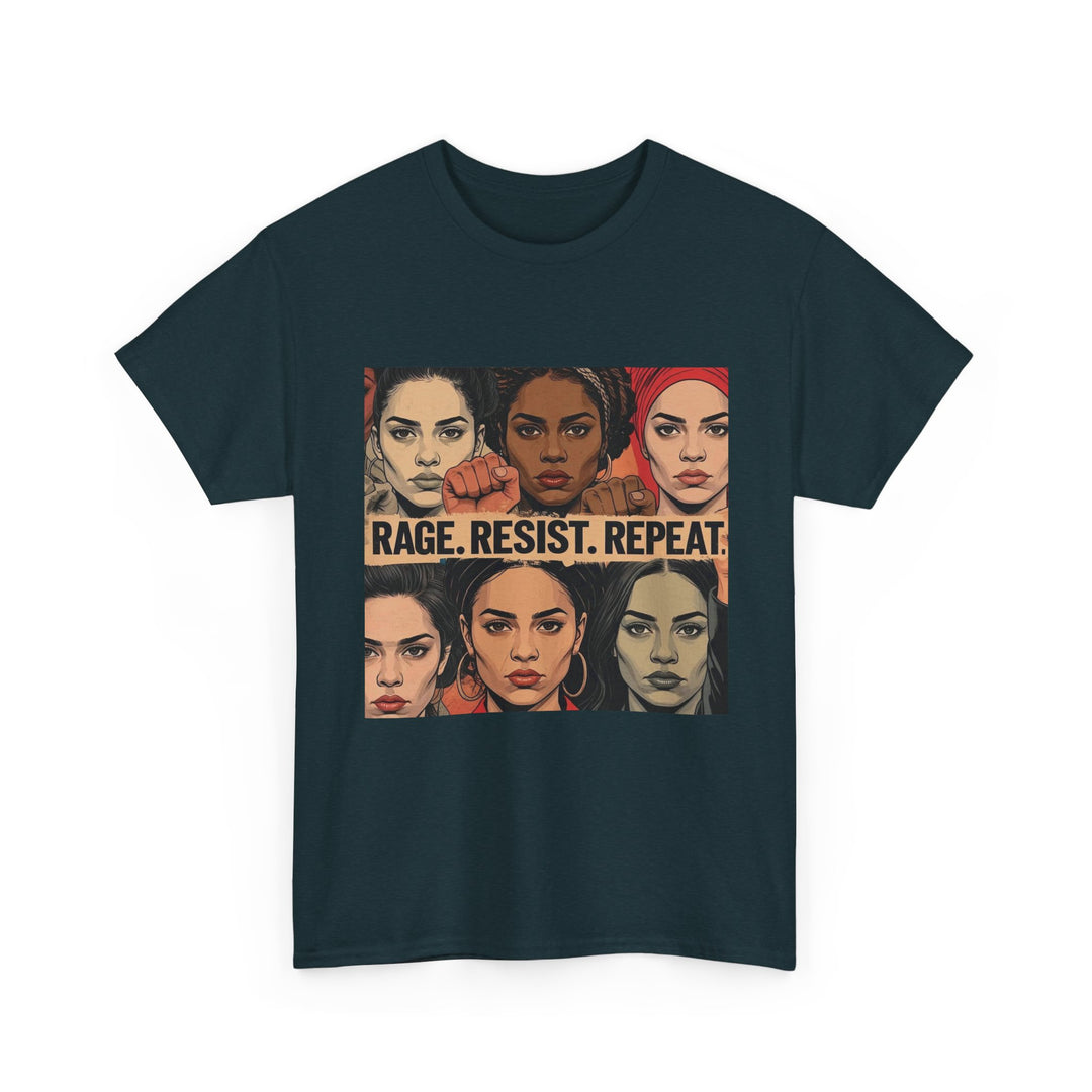 Rage Resist Repeat TShirt Feminist Protest Graphic Tee Empowerment Shirt for Women Bold Social Justice Apparel- Ten & Timber