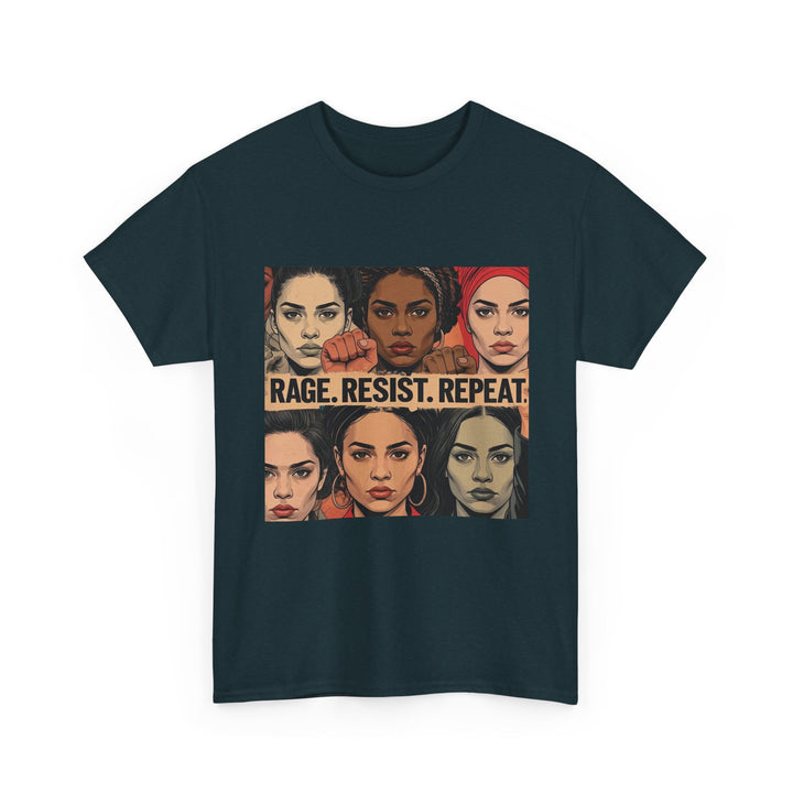 Rage Resist Repeat TShirt Feminist Protest Graphic Tee Empowerment Shirt for Women Bold Social Justice Apparel- Ten & Timber