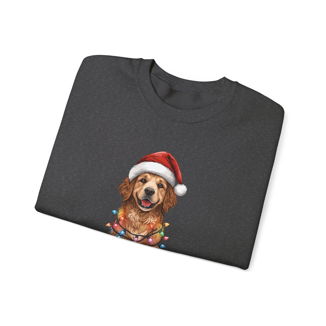 Golden Retriever Christmas Lights Sweatshirt | Cute Dog Santa Holiday Crewneck