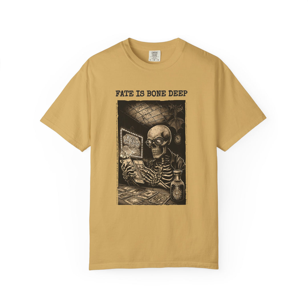 Fate Is Bone Deep TShirt Gothic Skeleton Tarot Tee Dark Occult Fortune Teller Shirt Bone Readings Unisex Graphic Top- Ten & Timber
