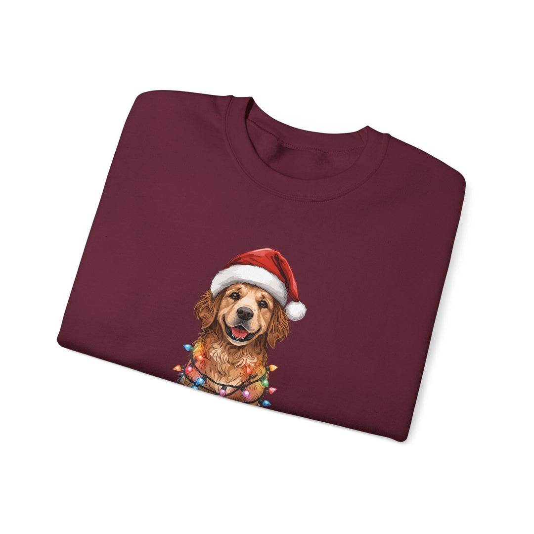 Golden Retriever Christmas Lights Sweatshirt | Cute Dog Santa Holiday Crewneck