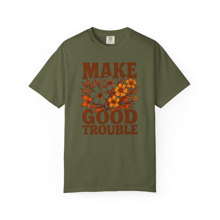 Make Good Trouble Retro Floral T-Shirt – Activist Graphic Tee- Ten & Timber