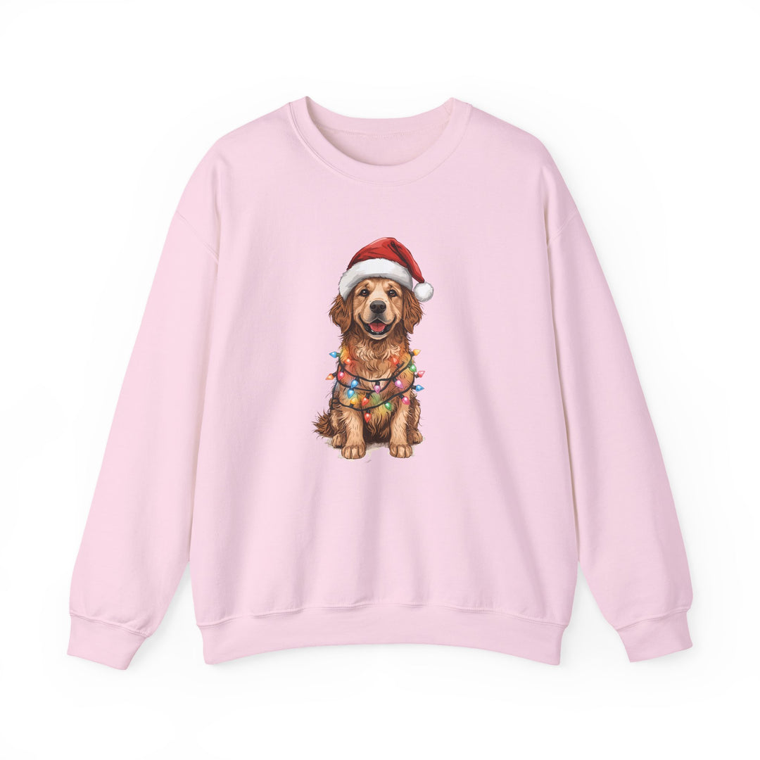 Golden Retriever Christmas Lights Sweatshirt | Cute Dog Santa Holiday Crewneck
