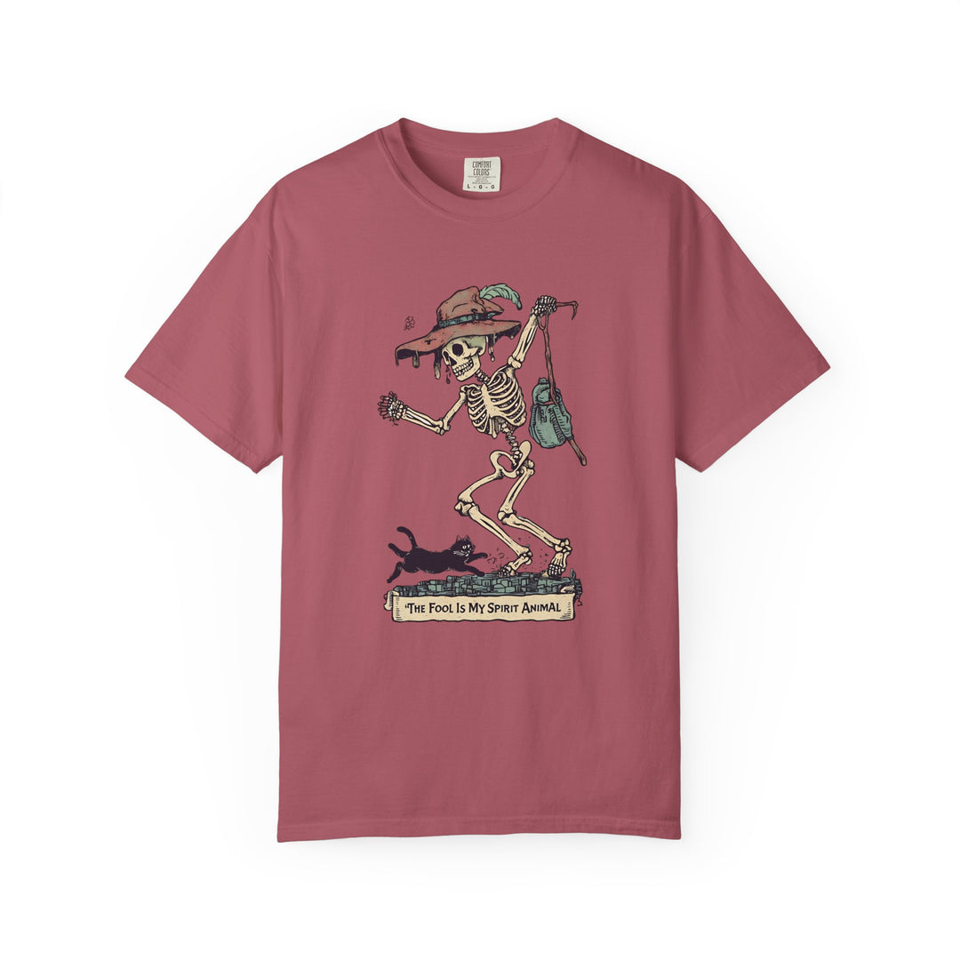 The Fool Is My Spirit Animal TShirt Skeleton Tarot Card Tee Witchy Goth Shirt Halloween Occult Graphic Unisex Top- Ten & Timber