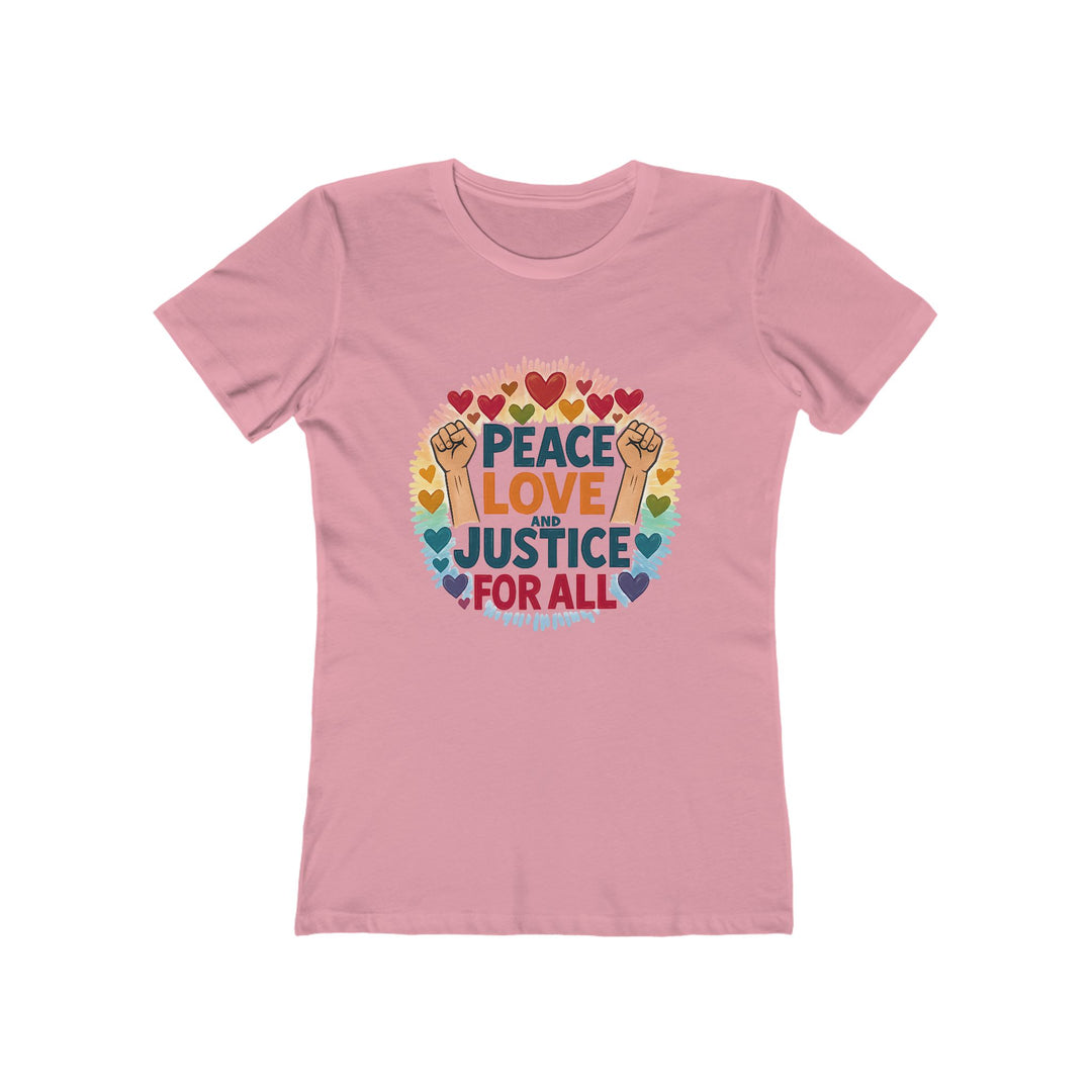 Peace Love and Justice for All T-Shirt | Rainbow Equality Activist Tee- Ten & Timber