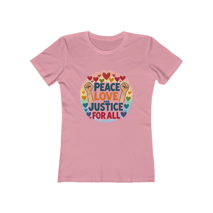 Peace Love and Justice for All T-Shirt | Rainbow Equality Activist Tee- Ten & Timber