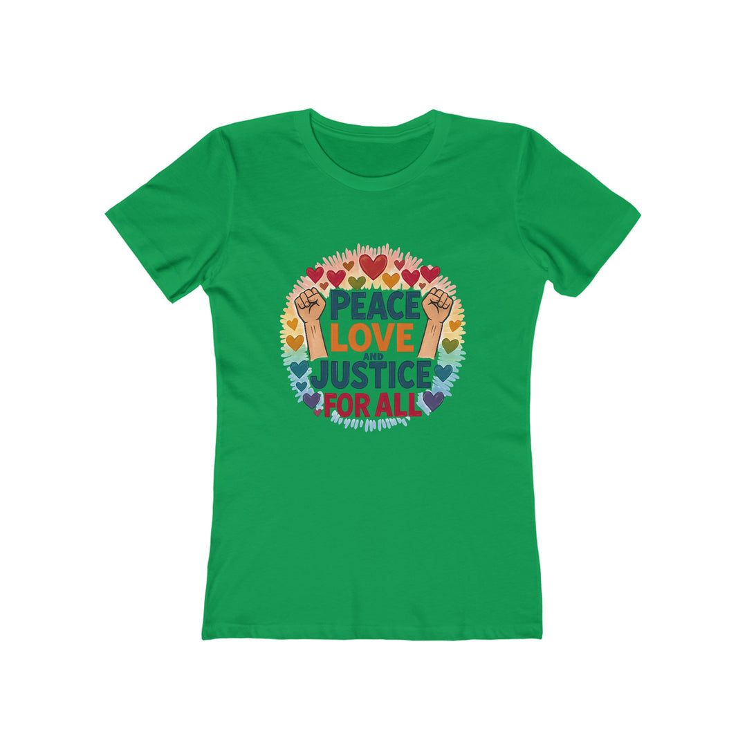 Peace Love and Justice for All T-Shirt | Rainbow Equality Activist Tee- Ten & Timber