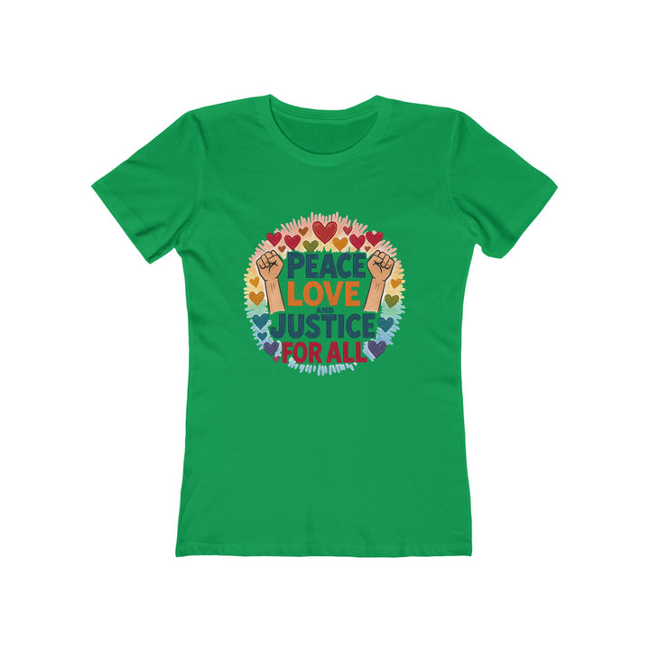 Peace Love and Justice for All T-Shirt | Rainbow Equality Activist Tee- Ten & Timber