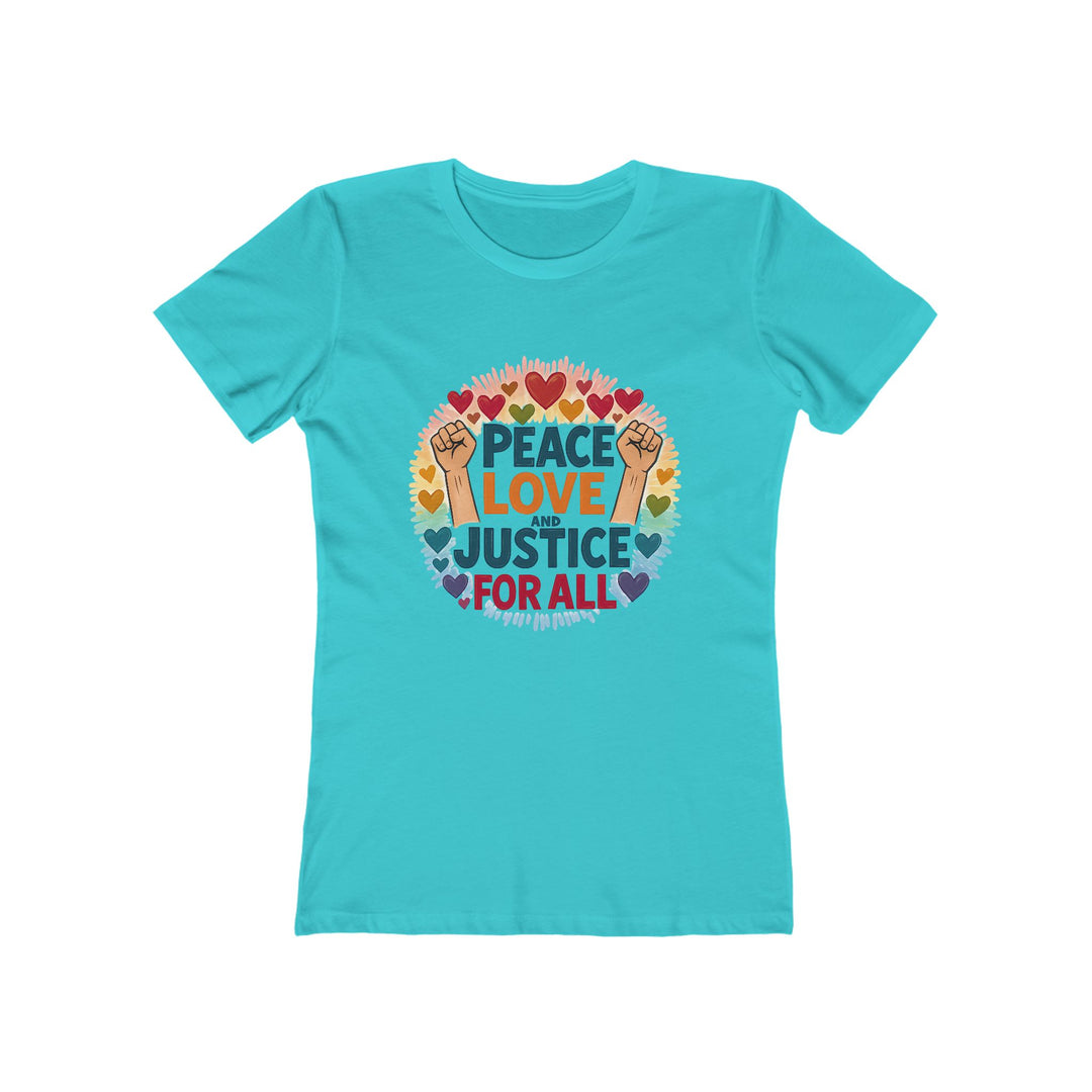 Peace Love and Justice for All T-Shirt | Rainbow Equality Activist Tee- Ten & Timber