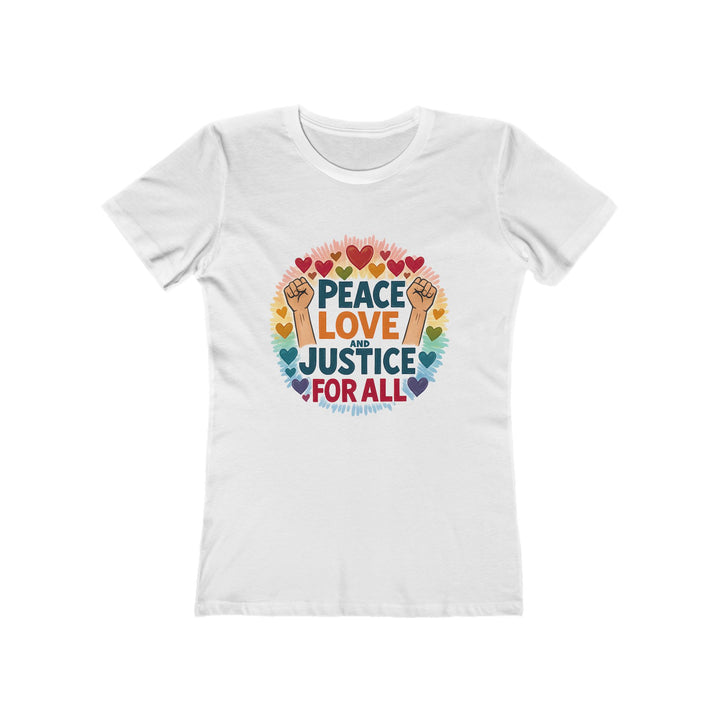 Peace Love and Justice for All T-Shirt | Rainbow Equality Activist Tee- Ten & Timber