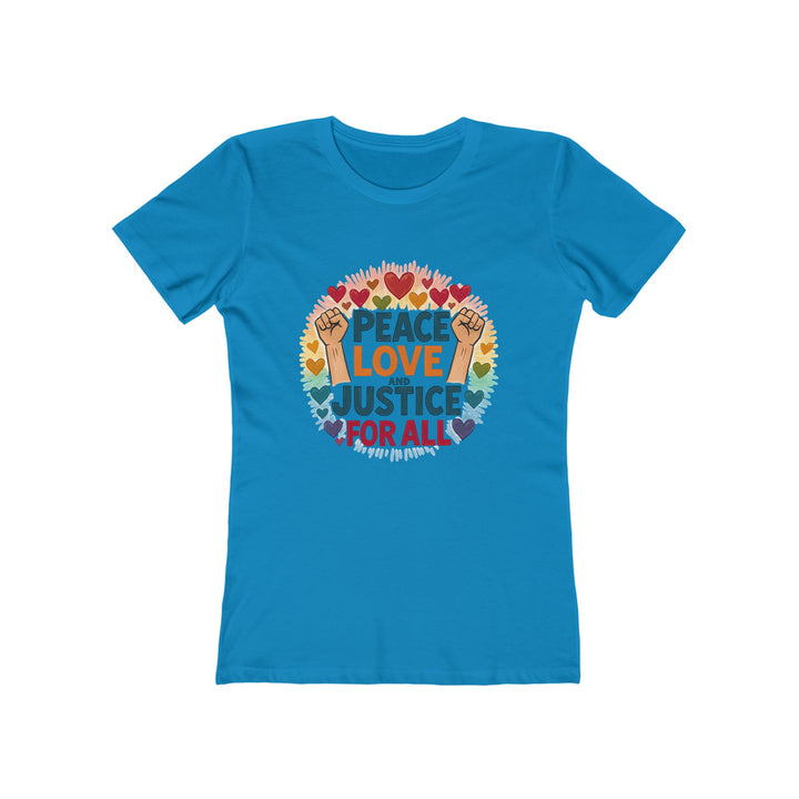 Peace Love and Justice for All T-Shirt | Rainbow Equality Activist Tee- Ten & Timber
