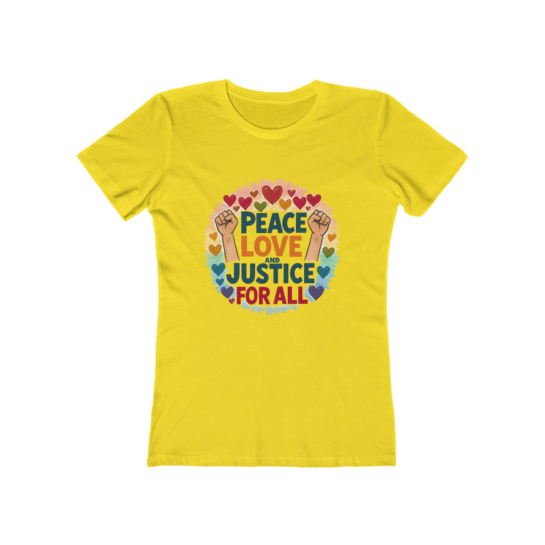 Peace Love and Justice for All T-Shirt | Rainbow Equality Activist Tee- Ten & Timber