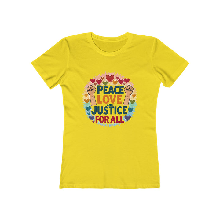 Peace Love and Justice for All T-Shirt | Rainbow Equality Activist Tee- Ten & Timber