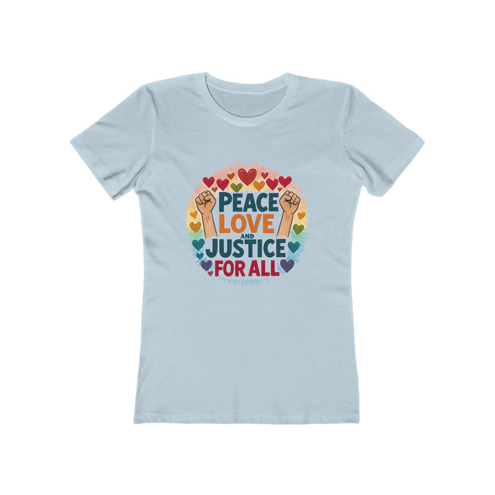 Peace Love and Justice for All T-Shirt | Rainbow Equality Activist Tee- Ten & Timber