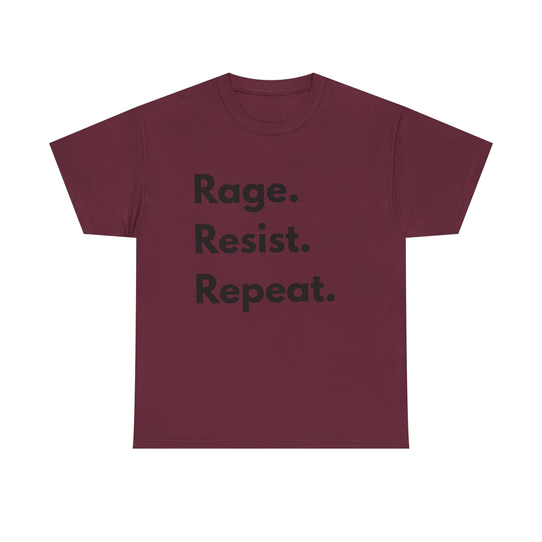 Rage Resist Repeat TShirt  Bold Protest Statement Tee Unisex Resistance Shirt Activist Apparel Social Justice Graphic Tee