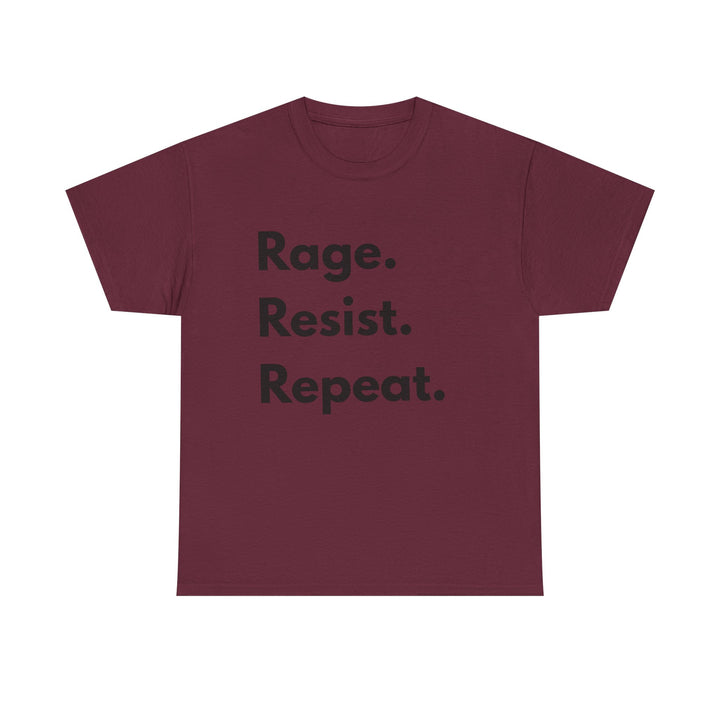 Rage Resist Repeat TShirt  Bold Protest Statement Tee Unisex Resistance Shirt Activist Apparel Social Justice Graphic Tee