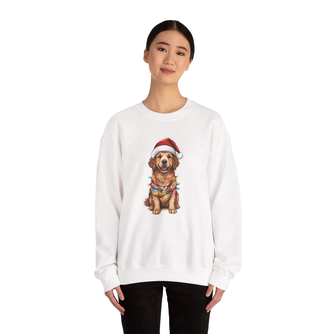 Golden Retriever Christmas Lights Sweatshirt | Cute Dog Santa Holiday Crewneck