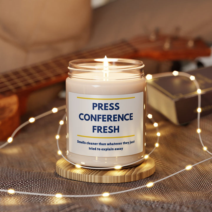 Press Conference Fresh Scented Soy Candle - Clean Aroma, Perfect Gift for Office, Home, Relaxation, Motivation, and Events