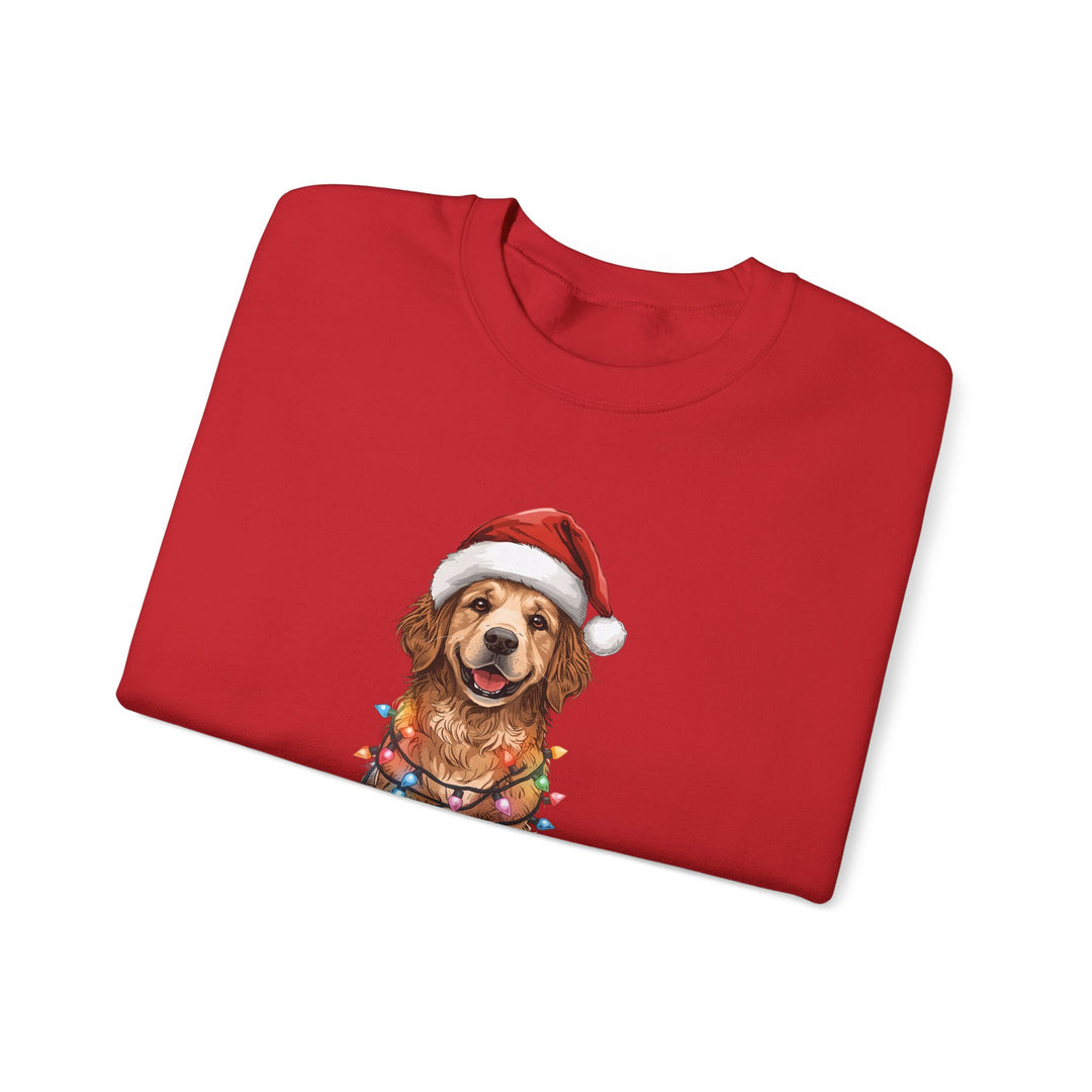 Golden Retriever Christmas Lights Sweatshirt | Cute Dog Santa Holiday Crewneck