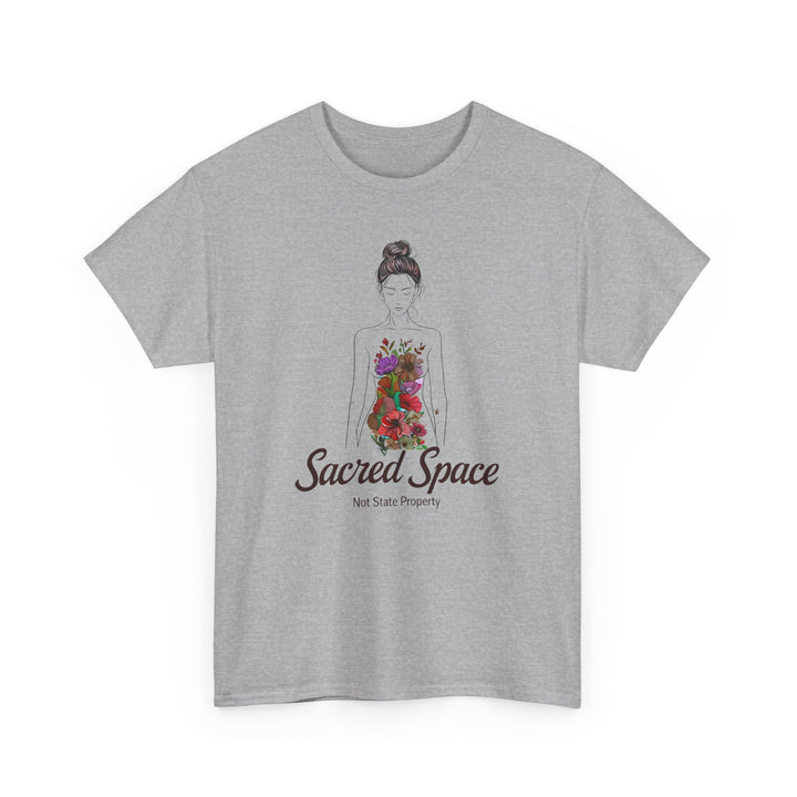 Sacred Space Feminist TShirt ProChoice Body Autonomy Tee Empowering Floral Graphic Shirt Women's Rights Protest Top- Ten & Timber