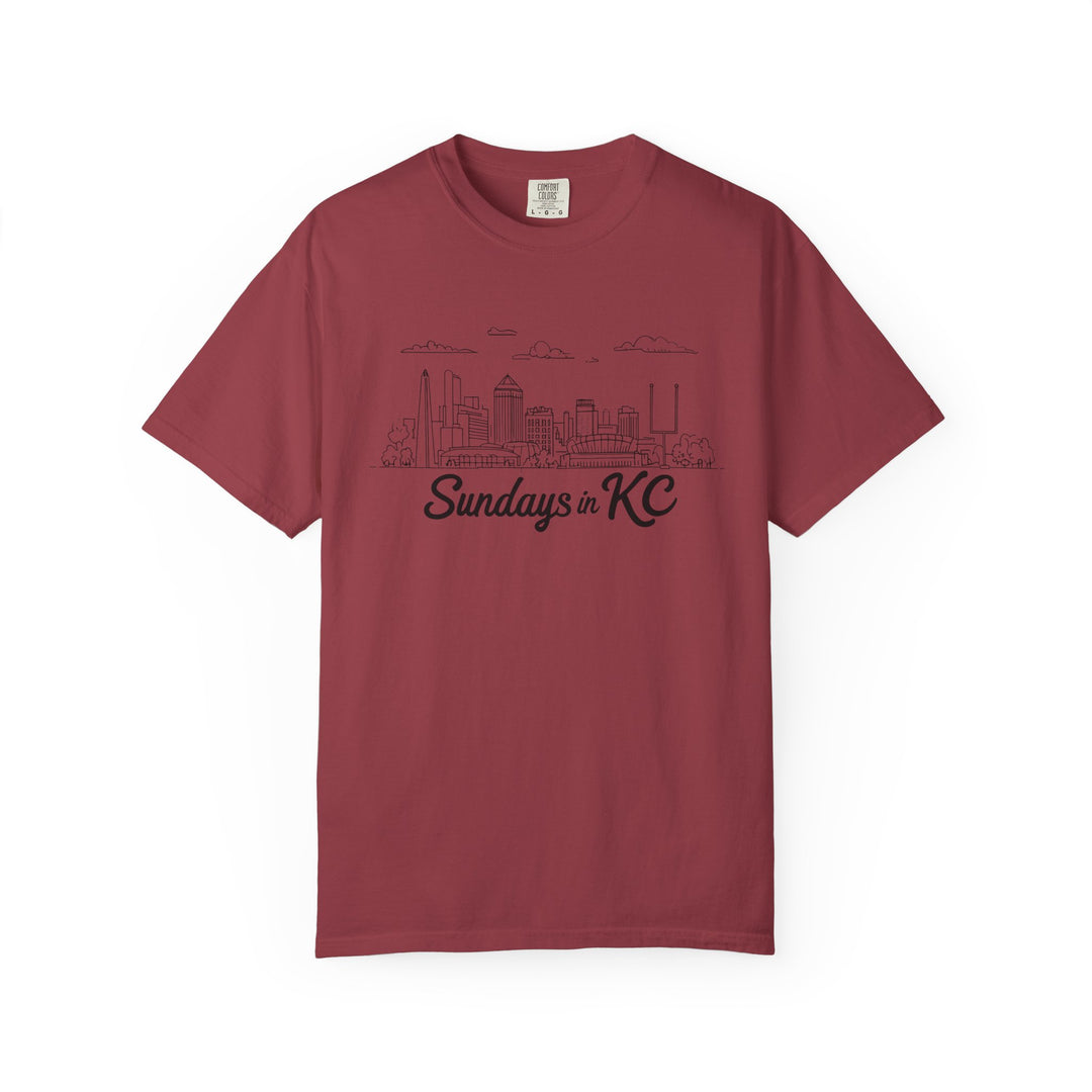 Sundays in KC Shirt Kansas City Football Skyline TShirt for Game Day Fans- Ten & Timber