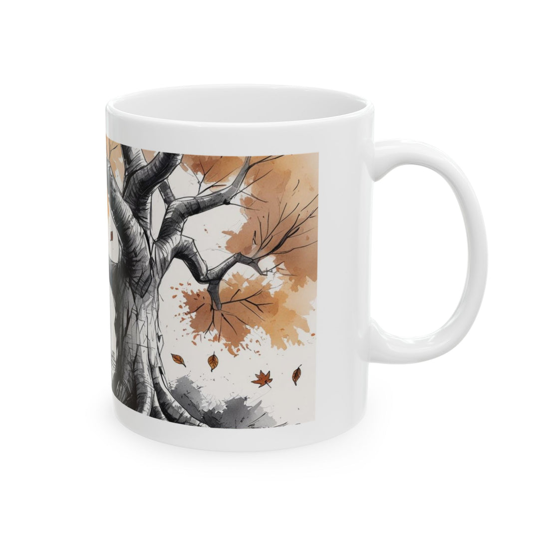 Fall of Democracy Mug Political Satire Coffee Cup, U.S. Capitol Autumn Protest Design, Democracy Awareness Gift- Ten & Timber