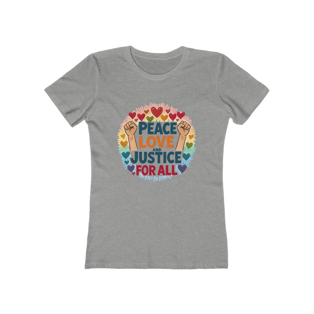 Peace Love and Justice for All T-Shirt | Rainbow Equality Activist Tee