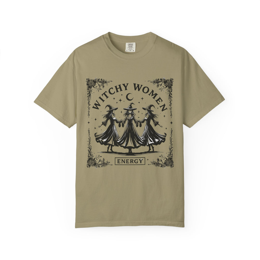 Witchy Women Energy T-Shirt, Unisex Garment-Dyed Tee, Boho Shirt, Halloween Apparel, Spiritual Gift, Tarot Lovers Top- Ten & Timber