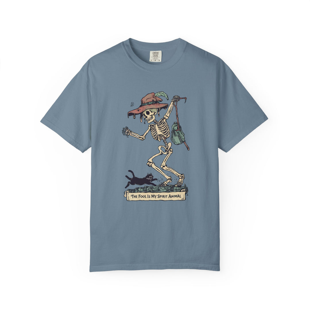 The Fool Is My Spirit Animal TShirt Skeleton Tarot Card Tee Witchy Goth Shirt Halloween Occult Graphic Unisex Top- Ten & Timber