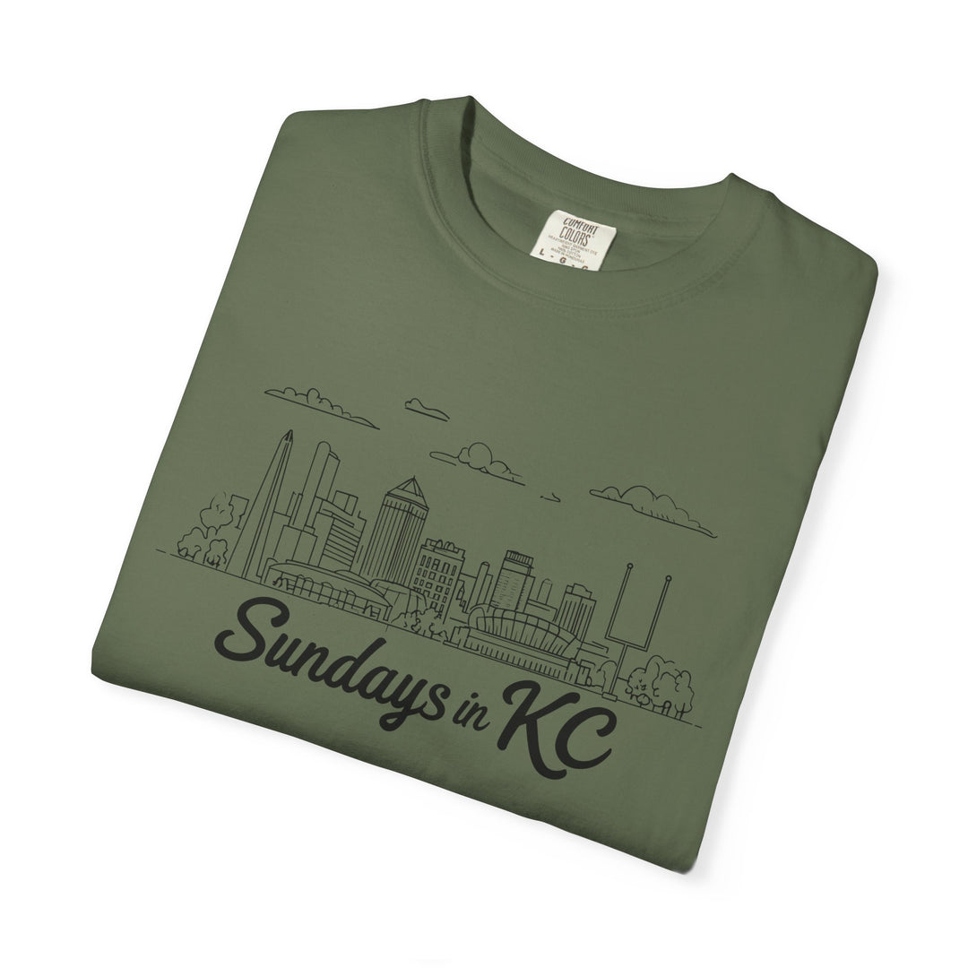 Sundays in KC Shirt Kansas City Football Skyline TShirt for Game Day Fans- Ten & Timber
