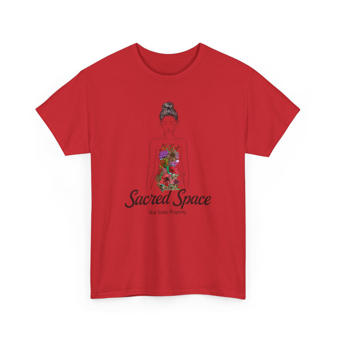 Sacred Space Feminist TShirt ProChoice Body Autonomy Tee Empowering Floral Graphic Shirt Women's Rights Protest Top- Ten & Timber