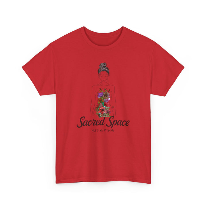 Sacred Space Feminist TShirt ProChoice Body Autonomy Tee Empowering Floral Graphic Shirt Women's Rights Protest Top- Ten & Timber