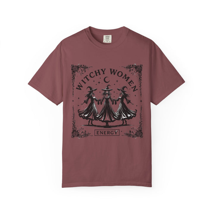 Witchy Women Energy T-Shirt, Unisex Garment-Dyed Tee, Boho Shirt, Halloween Apparel, Spiritual Gift, Tarot Lovers Top- Ten & Timber