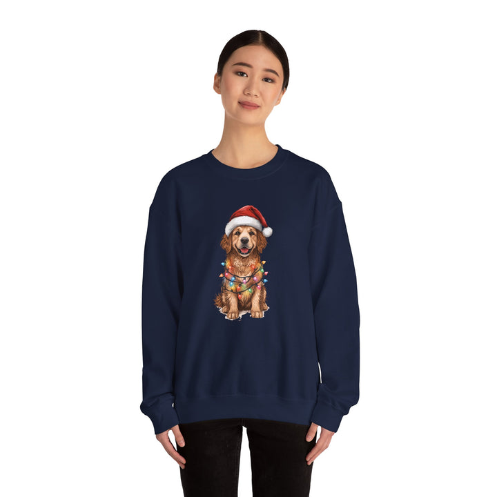 Golden Retriever Christmas Lights Sweatshirt | Cute Dog Santa Holiday Crewneck