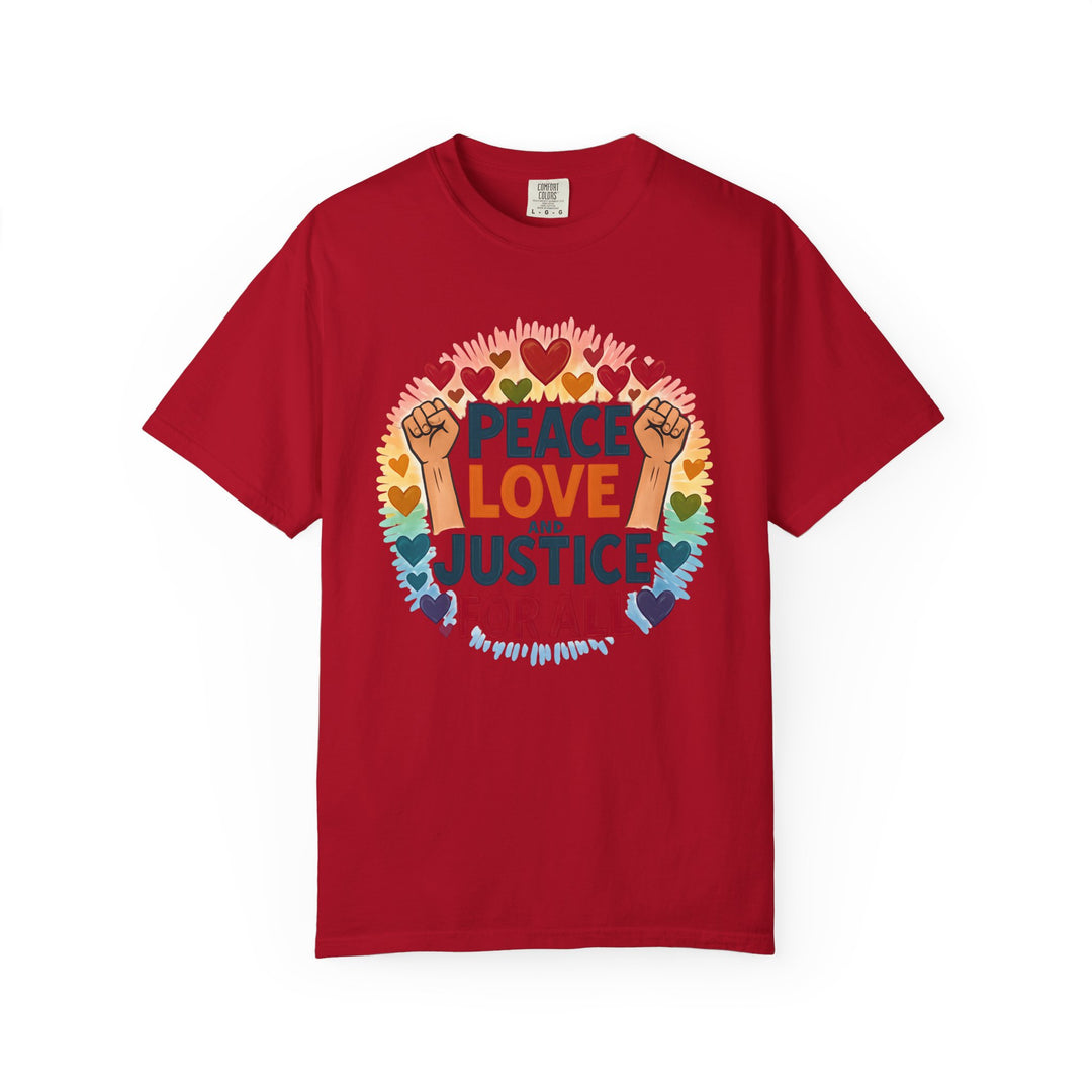 Peace Love and Justice for All TShirt  Social Justice Shirt Equality Activist Tee Pride-Inspired Protest Shirt Unisex Statement Graphic Tee