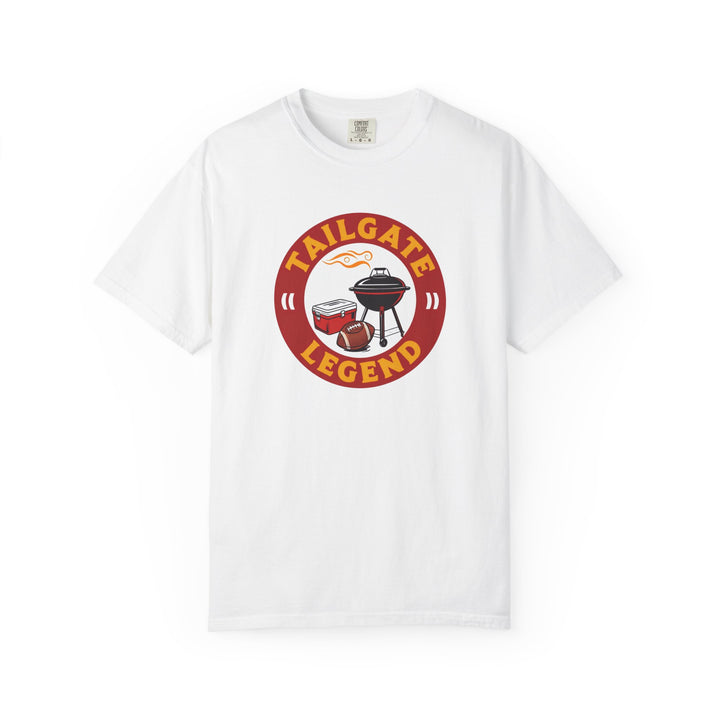 Tailgate Legend TShirt Funny Football Tailgating Tee with Grill Cooler and Football Graphic- Ten & Timber