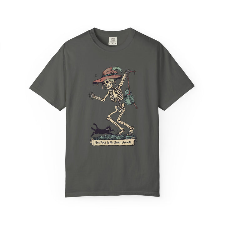 The Fool Is My Spirit Animal TShirt Skeleton Tarot Card Tee Witchy Goth Shirt Halloween Occult Graphic Unisex Top- Ten & Timber